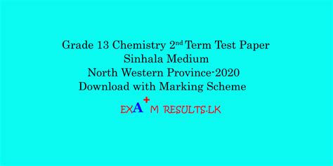 Grade Chemistry Nd Term Test Paper Sinhala Medium North Western