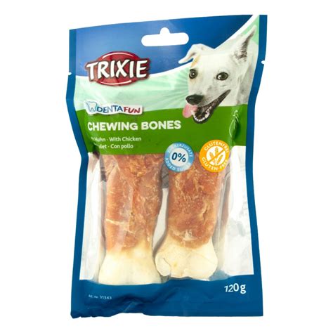 تشویقی سگ استخوانی تریکسی با طعم مرغ Trixie Chewing Bones وزن 120 گرم