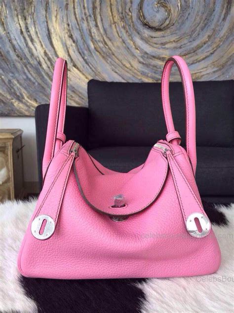 Hermes Lindy 26 Bag in Pink 5P Taurillon Clemence Leather Handstitched