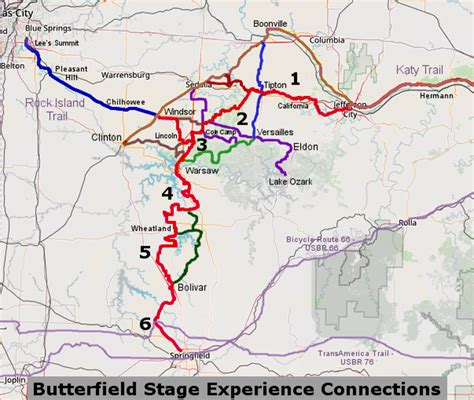 Butterfield Overland Stage Route Map