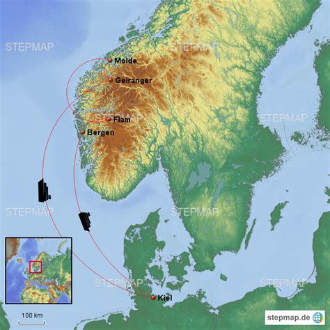 StepMap Zauberhafte Welt der Fjorde Landkarte für Norwegen