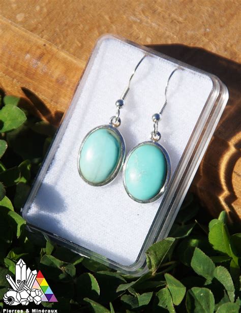 Boucles d Oreilles en Pierre Naturelle Amazonite Lithothérapie