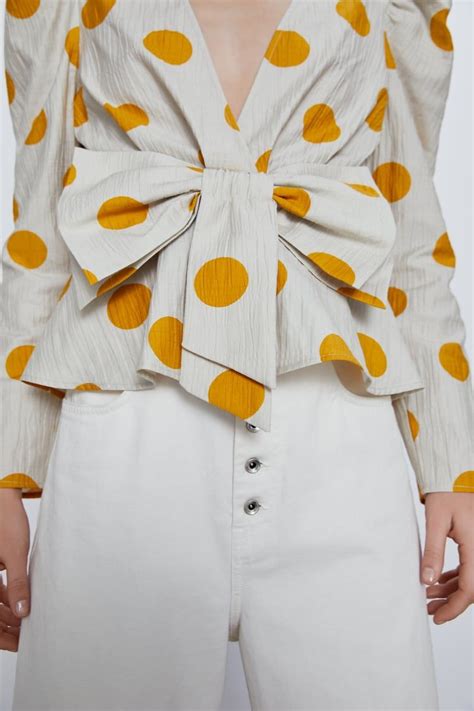 Polka Dot Bow Shirt Zara United States In 2020