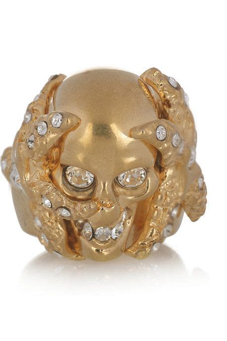 ALEXANDER MCQUEEN Swarovski Crystal Skull And Starfish Ring