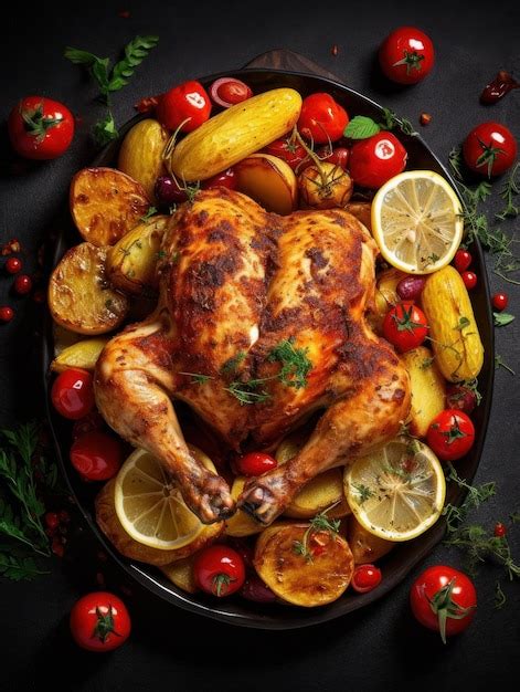 Premium Ai Image Roasted Whole Chicken Generative Ai