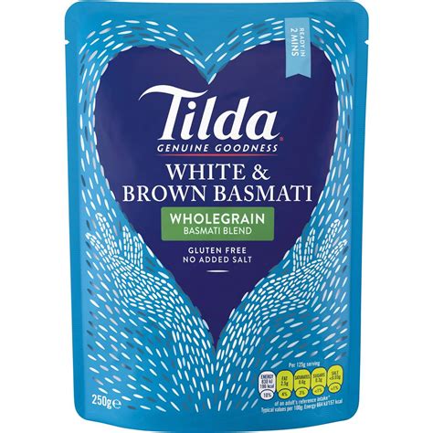Tilda White And Brown Basmati Rice Wholegrain Blend 250g Woolworths