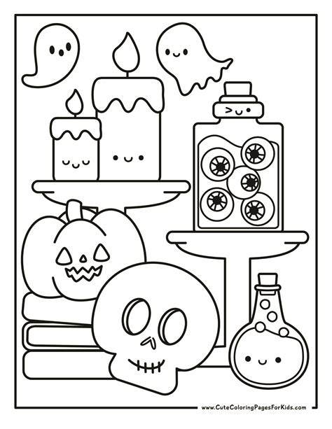 18 Cute Halloween Coloring Pages (Free Printable PDFs) - Cute Coloring