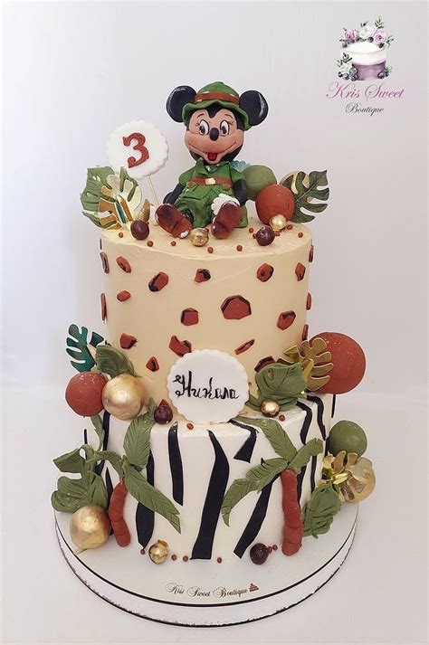 Mickey Mouse Safari Decorated Cake By Kristina Mineva Cakesdecor