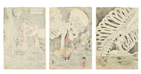 Bonhams Utagawa Kuniyoshi 1797 1861 The Monster Skeleton Edo Period