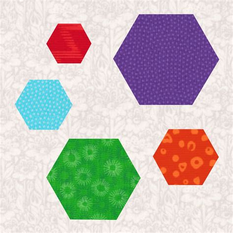 Hexie Patch Hexagons Foundation Paper Piecing Pattern Fpp Quilt Block Pdf Pattern 4 Sizes