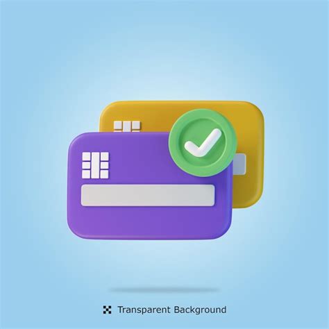 Premium Psd Psd 3d Rendering Card Payment Verification 3d Icon