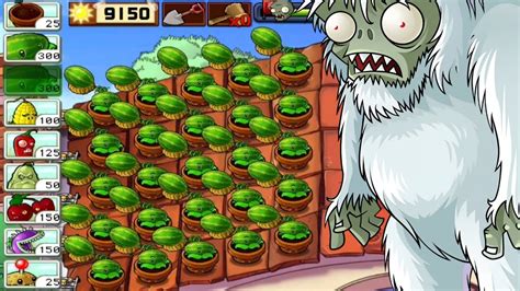 Plants Vs Zombies All Melons Vs All Zombies Survival Roof 5 Flags