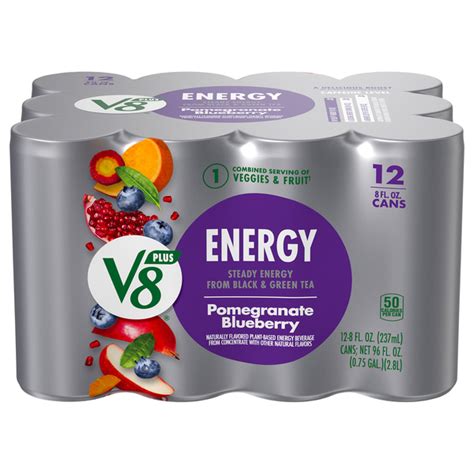 Save On V8 Plus Pomegranate Blueberry Flavored Sparkling Energy Drink