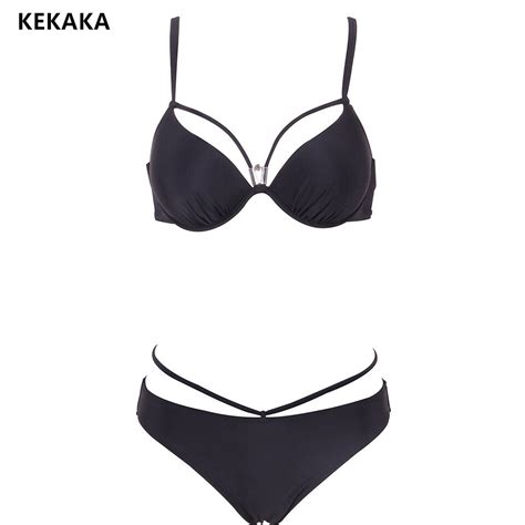 KEKAKA Solid Black Red Army Green Brazilian Swimwear Women 2018 Sexy