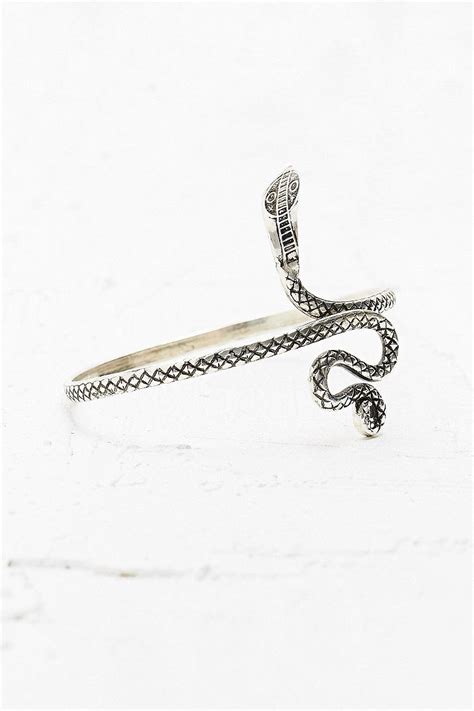 Snake Arm Cuff In Silver Arm Cuff Silver Accessories