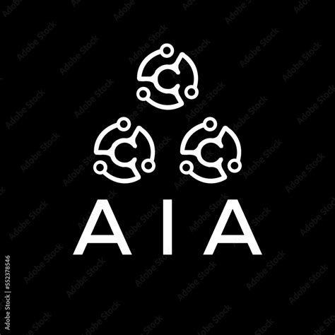 AIA letter logo. AIA best black background vector image. AIA Monogram ...