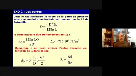 Exercice 2 Dynamique Des Fluides Visqueux Les Pertes YouTube