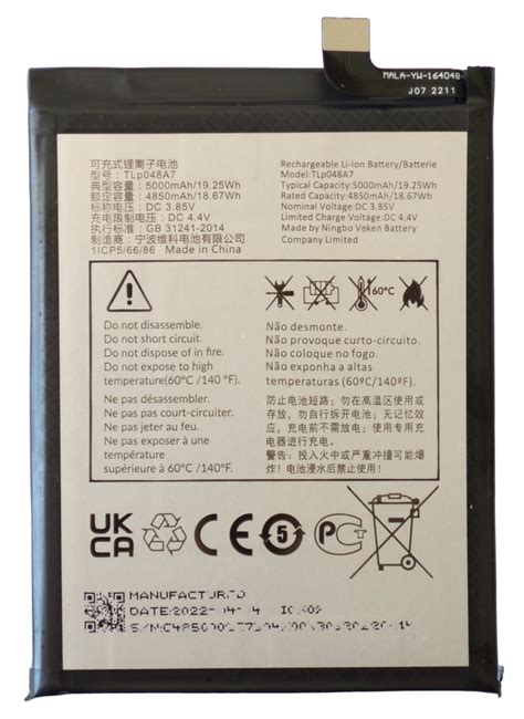 Oem Tracfone Tcl Xl T Dl Replacement Battery Tlp A Mah