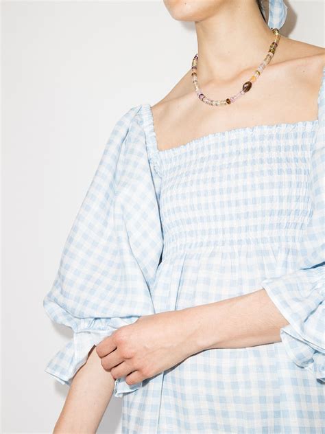 Shop Sleeper Atlanta Gingham Check Midi Dress With Express Delivery