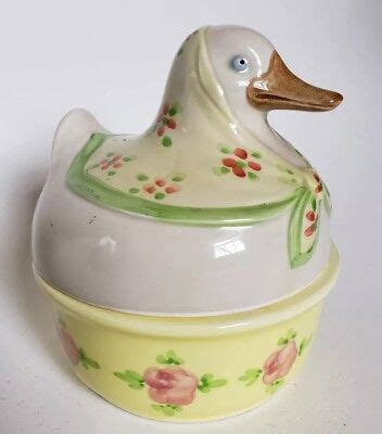 Fitz And Floyd Ff Vintage Duck Covered Dish Bowl Floral Flowers Ebay