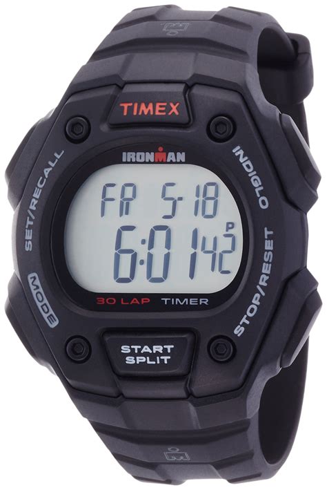 Timex Unisex Quartz Watch With Lcd Dial Digital Display And Black Resin