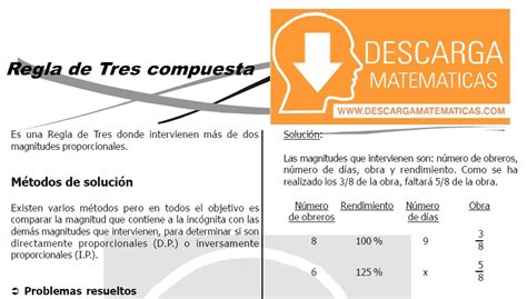 Fatal Decir La Verdad Perfecto Ejercicios De Regla De Tres Compuesta