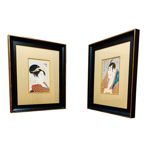 Japanese Woodblock Prints The Actor And Tatsumi Roko Set Of 2 Chairish