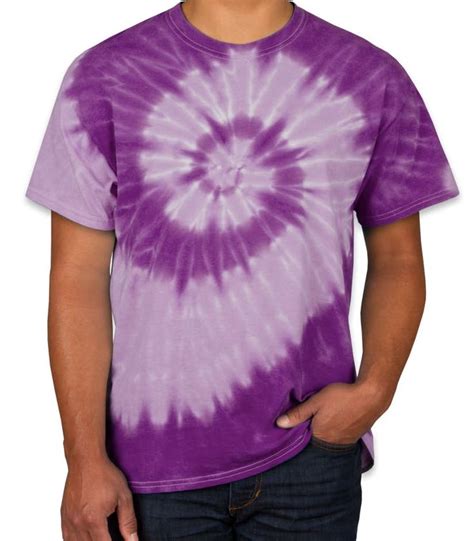 Dyenomite 100 Cotton Two Tone Spiral Tie Dye T Shirt Purple Tie