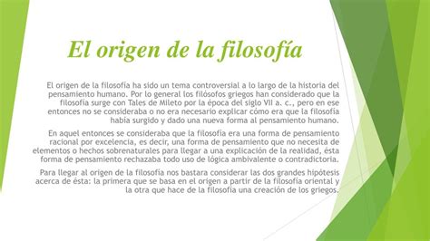 El Origen De La Filosofía Expo Filosofía Historia Udocz