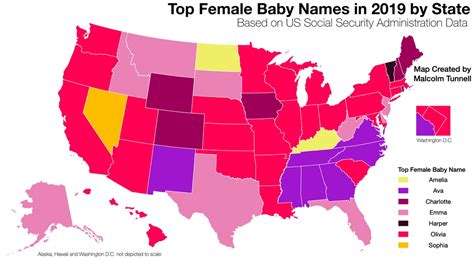 Most popular baby names by U.S. State - Vivid Maps