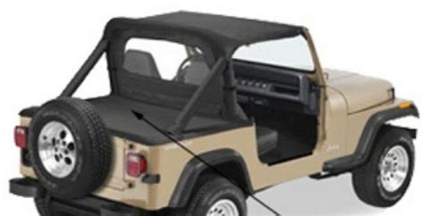 Smittybilt Jeep Wrangler Tonneau Cover Black Denim 711015 76 91 Jeep Cj5 Cj7 And Wrangler Yj