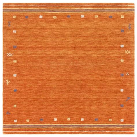 SAFAVIEH Himalaya Rust 6 Ft X 6 Ft Solid Color Striped Square Area