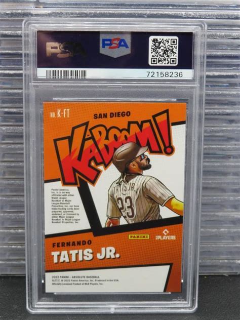 2022 Panini Absolute Fernando Tatis Jr Kaboom Ssp K Ft Psa 10 Padres