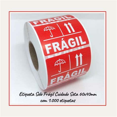 Etiqueta Adesiva Selo Fragil Cuidado Seta 60x40 Shopee Brasil