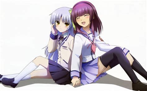 Headband P Smile Thigh Highs Girl Sitting Blush Angel Beats