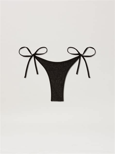 V Bikini Bottom Lurex In Black Palm Angels Official