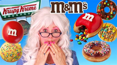 Mandms Donuts Granny Mcdonald S Taste Test Cake Batter Krispy Kreme Review Youtube