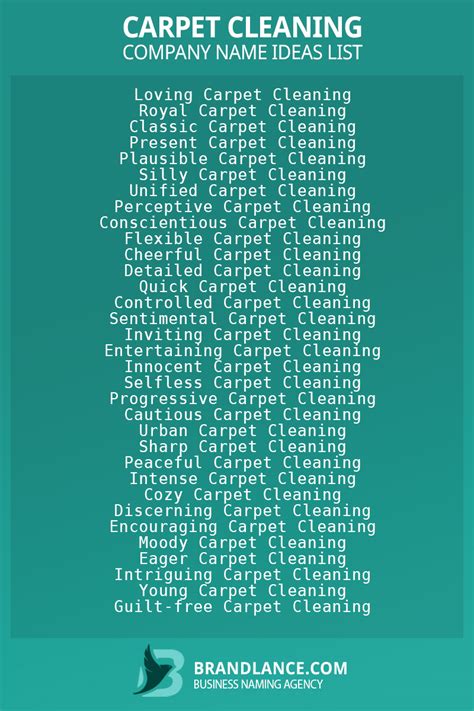 Carpet Cleaning Business Name Ideas List Generator