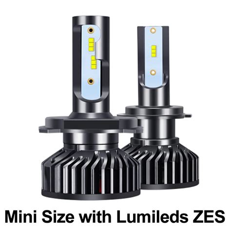 Mini H4 H7 LED Canbus With Lumileds ZES Chips Car Headlight Bulbs H1