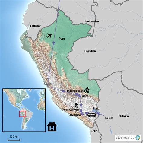 Stepmap Peru Landkarte F R S Damerika