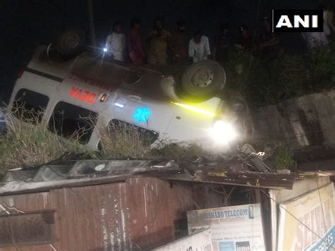 Ambulance Falls Off Amar Mahal Flyover In Mumbai Two Injured