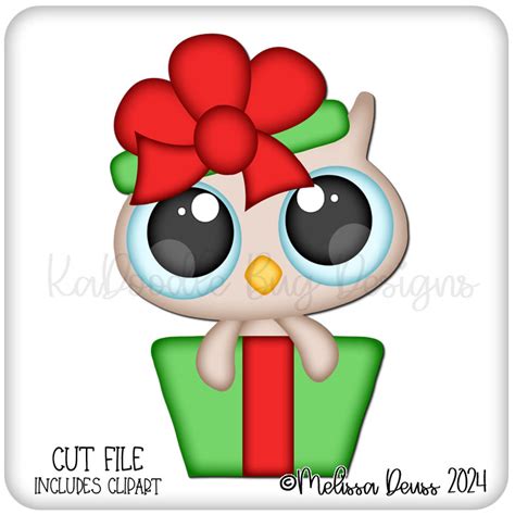 Present Peeking Owl Cricut Svg Cut File Paperpiecing Scrapbooking Digital Stamps Clipart