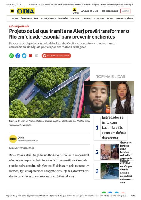 O Dia Projeto De Lei Que Tramita Na Alerj Prev Transformar O Rio Em