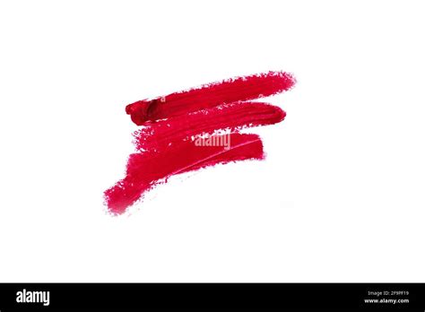 Lipstick Smear Smudge Swatch Isolated On White Background Cream Makeup