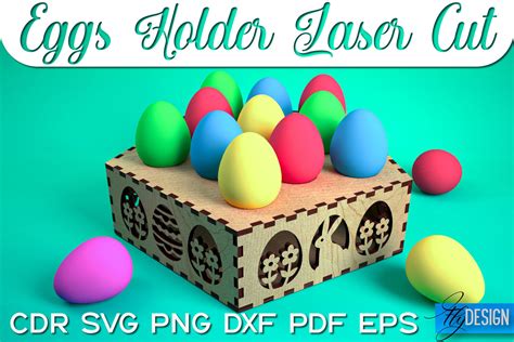 Egg Holder Laser Cut SVG Happy Easter SVG Design CNC Files By Fly