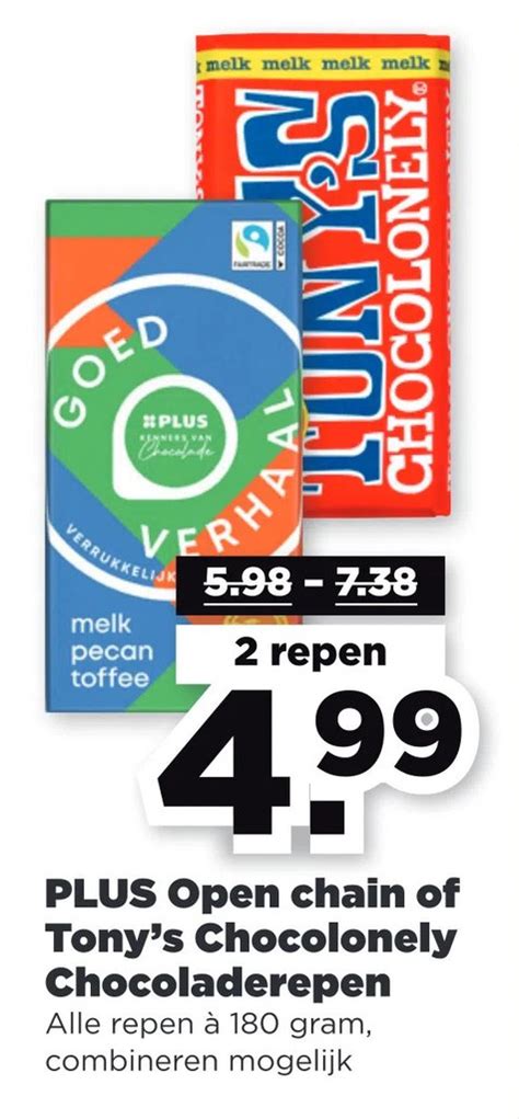 Plus Open Chain Of Tony S Chocolonely Chocoladerepen Aanbieding Bij Plus