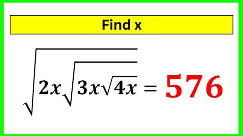 🔴a Nice Square Root Math Simplification Find The Value Of X Youtube