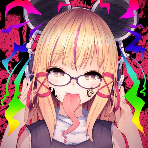 Safebooru Absurdres Bespectacled Blonde Hair Darumoon Glasses Hair Ribbon Hat Highres Kanji