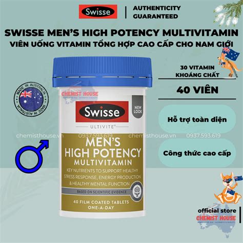 [hàng Úc] Swisse Men S Ultivite Power High Potency Multivitamin Viên Uống Vitamin Tổng Hợp Nam