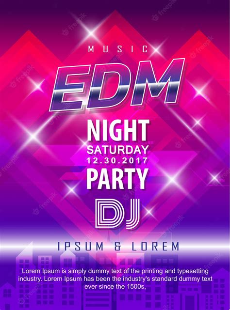 Premium Vector Abstract Electronic Dj Music Party Design Poster Background Template Vector